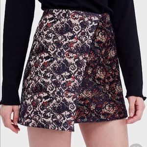 Free People Mixed-Knit Jacquard mini skirt